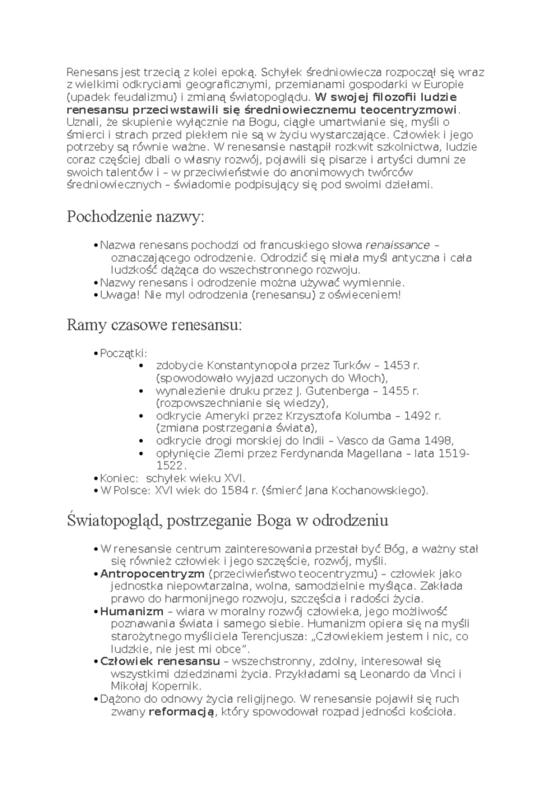Renesans notatki do matury – kluczowe informacje i analizy dzieł