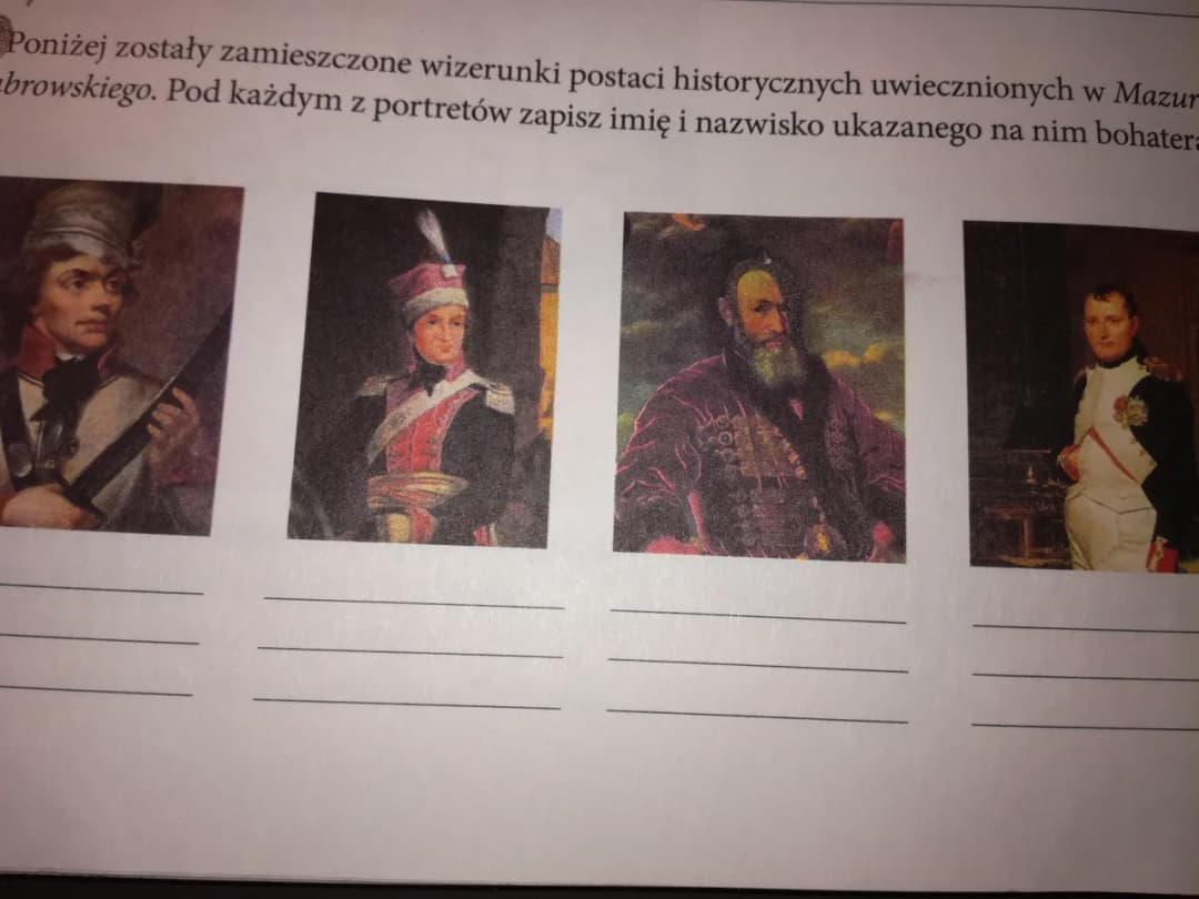 Jakie postacie historyczne występują w Mazurku Dąbrowskiego i ich znaczenie?